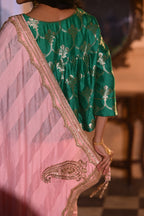 Mumtaz Kediya Blouse in Green Brocade