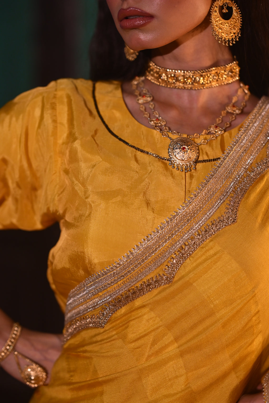 Reshma Blouse in Yellow Silk