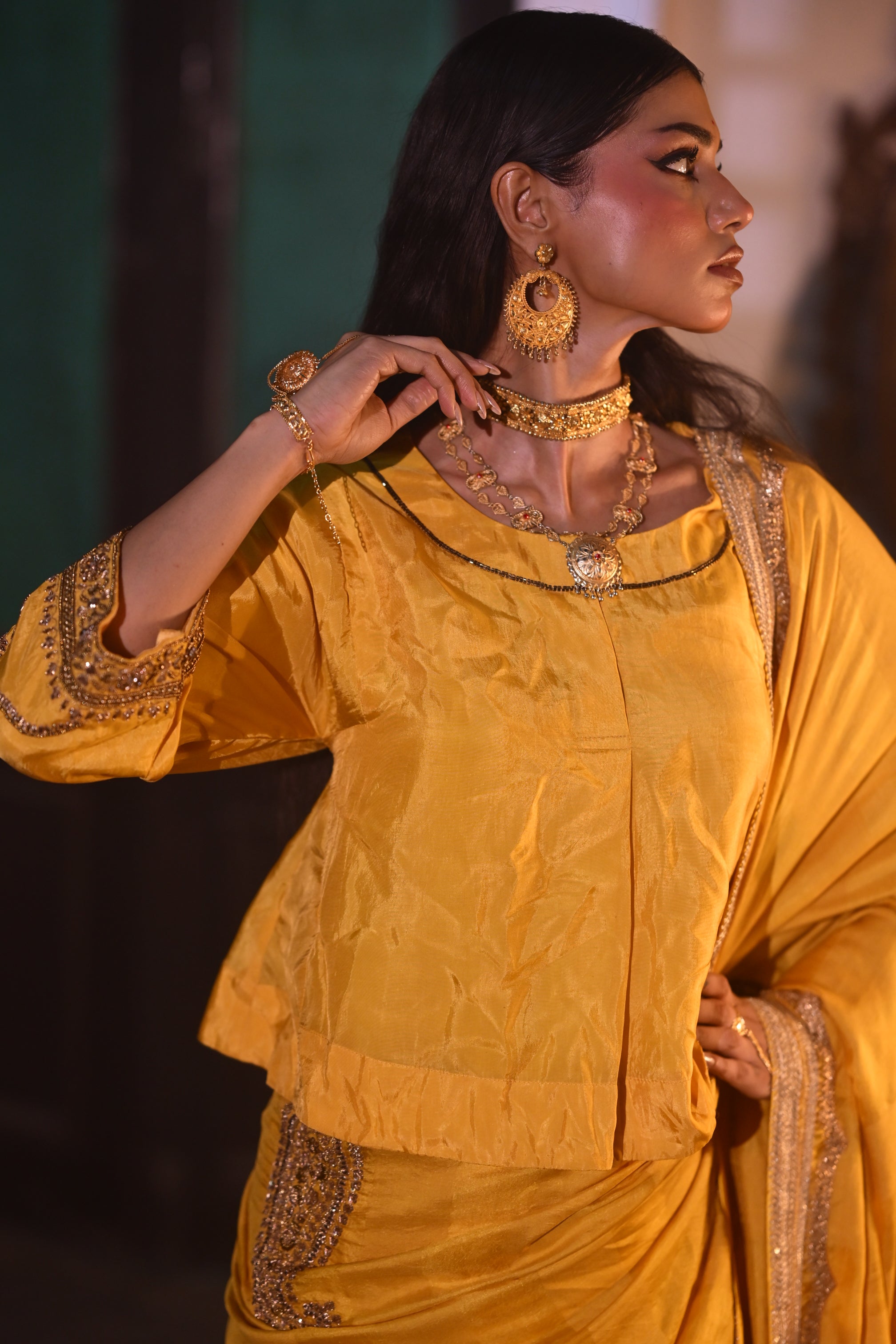 Reshma Blouse in Yellow Silk