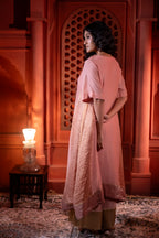 Mehr kurta in Dusty Pink Chanderi with Dusty Pink Farshi