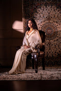 Gota Phool Saree In Ivory Georgette