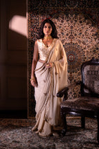 Gota Phool Saree In Ivory Georgette