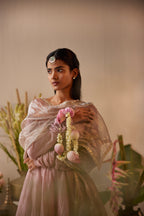 Stole in Nude Organza Tissue