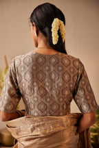 Princess Blouse in Grey Brocade