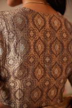 Princess Blouse in Grey Brocade