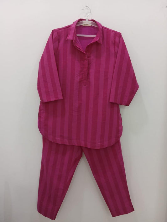 Co-Ord Set In Bengal Handloom Cotton stripes