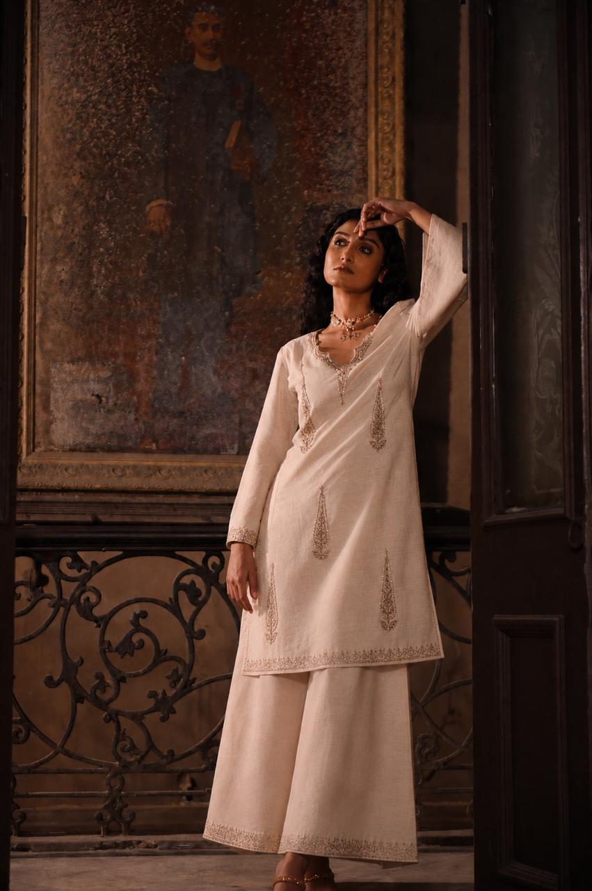 Tannu Ivory Kurta with Palazzo