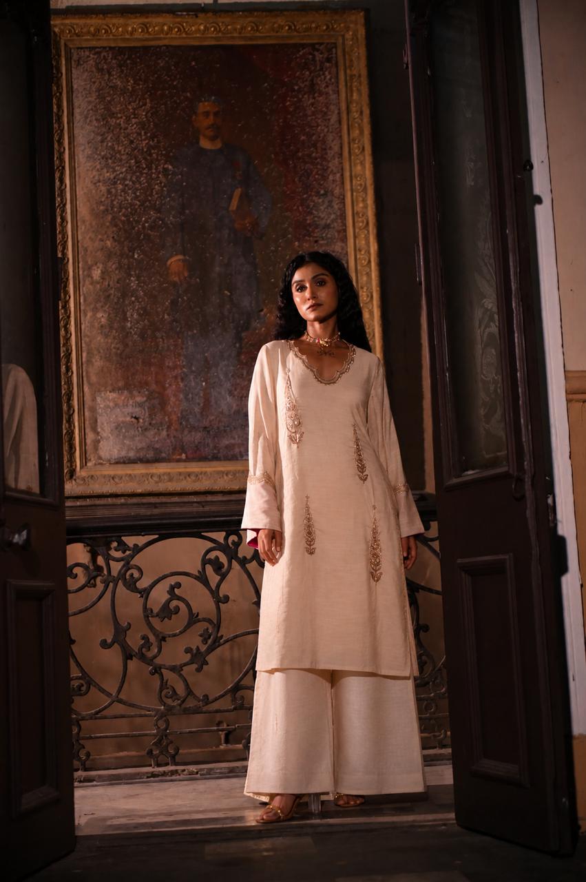 Tannu Ivory Kurta with Palazzo