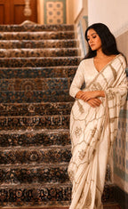 Shalimaar Saree in Ivory Chanderi