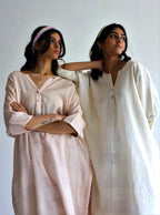 Kaftan In Gulab Pink Silk Muslin With Palazzo