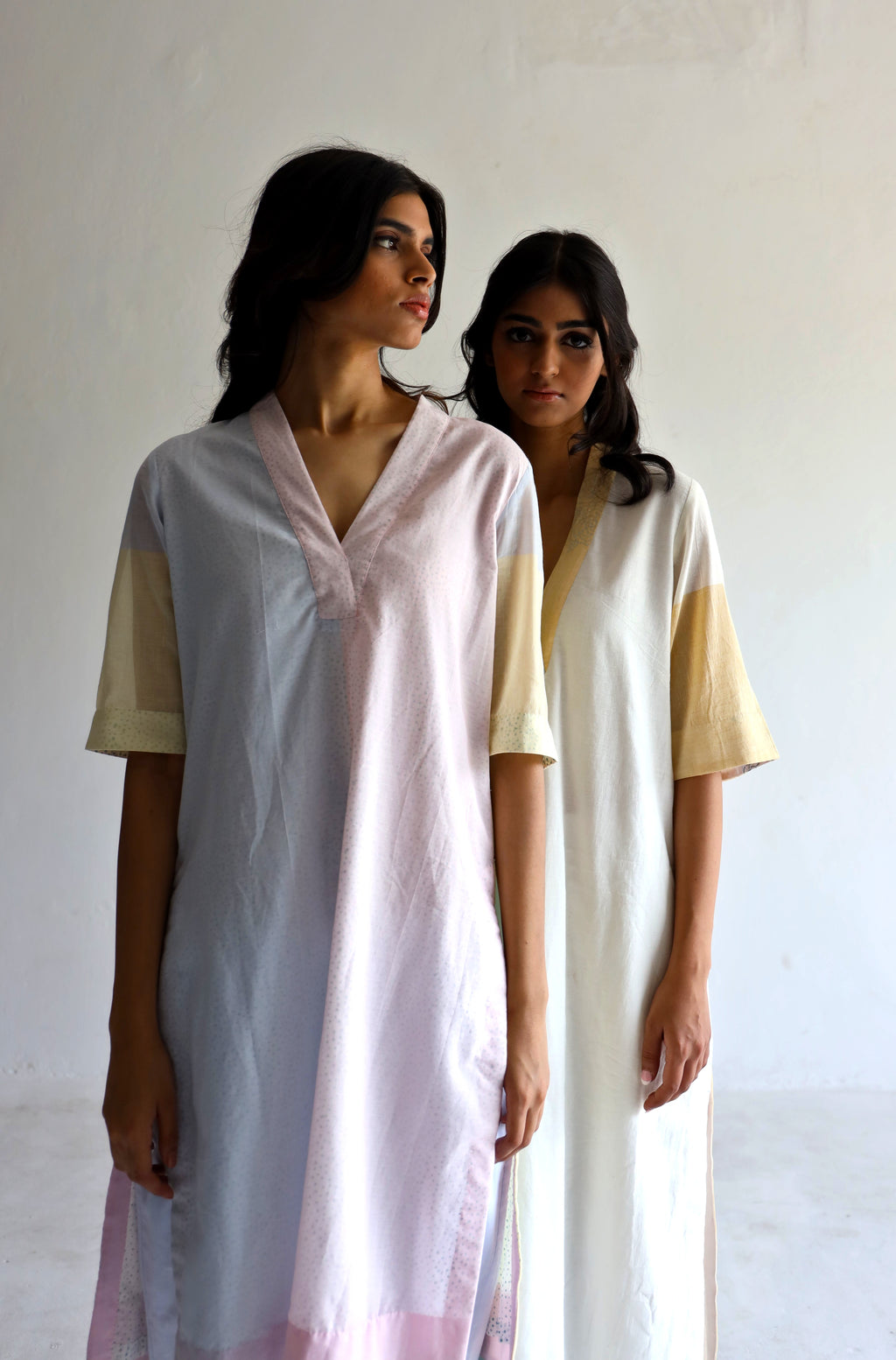 Anu Kurta In Dual Color Block With Pants