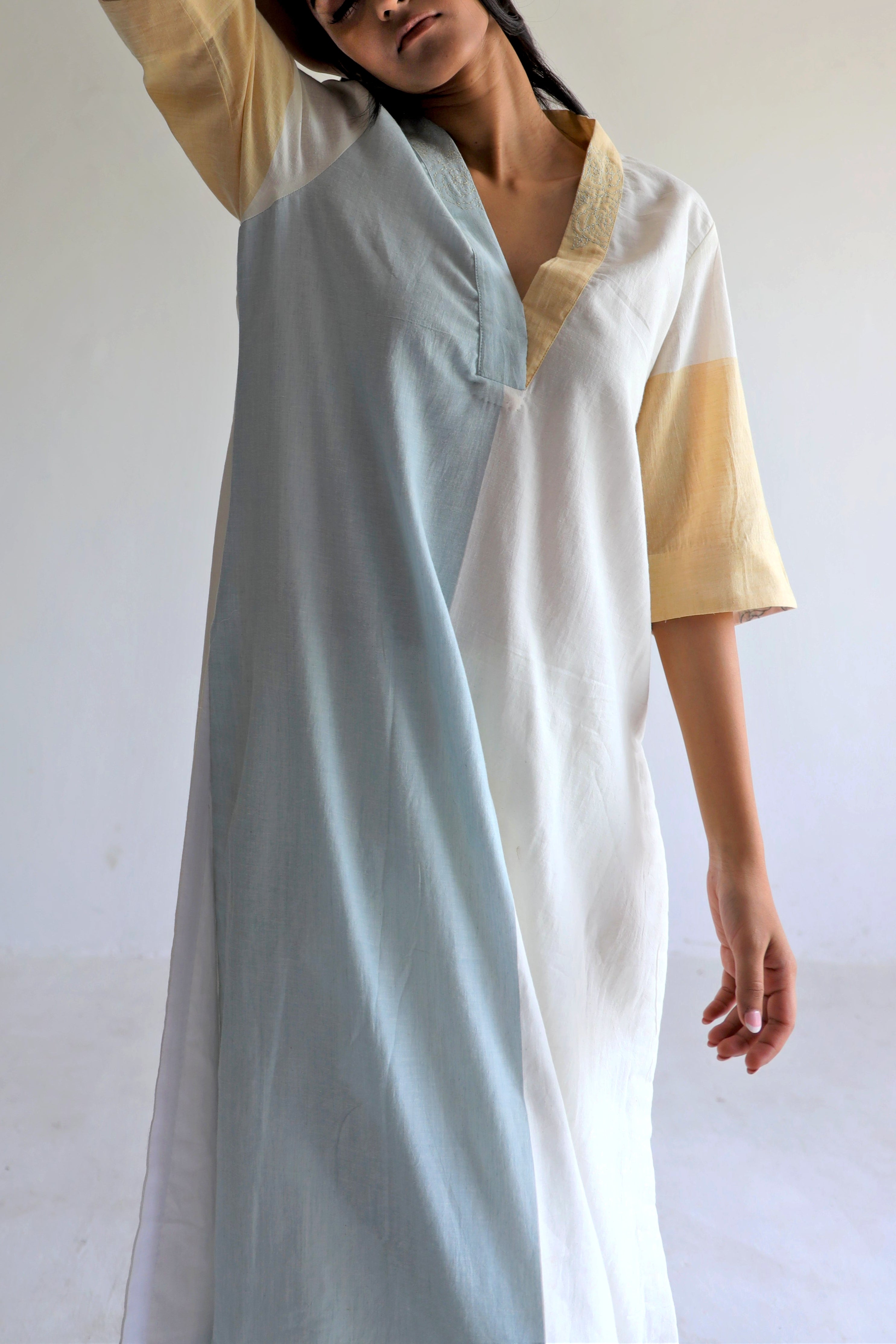 Anu Kurta In Dual Color Block With Pants