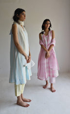 Tannu Dress in Pink Jamdani Lungi Checks