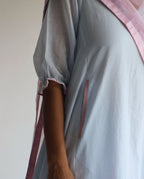 Tannu Kurta in Ice Blue Jamdani Micro Checks with Pants