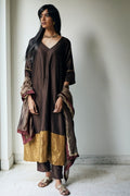 HL Kurta In Bark Brown Chanderi With Pants