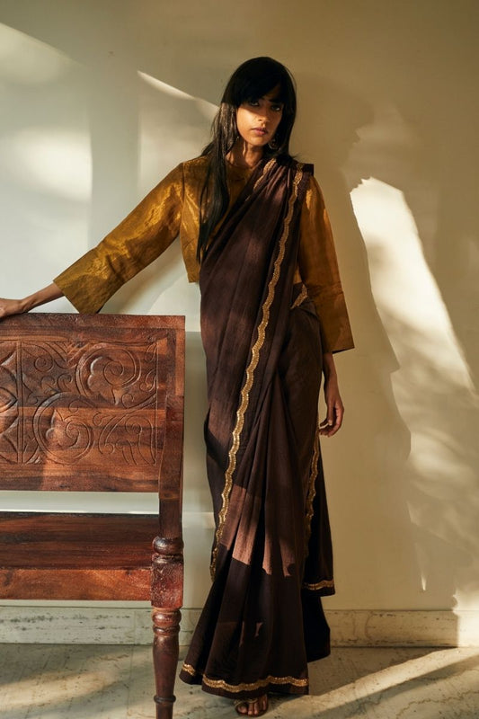 Manju Sari In Bark Brown Mulberry Silk