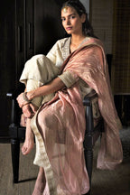 Noor Kurta in Ivory Handloom Tissue with Pants