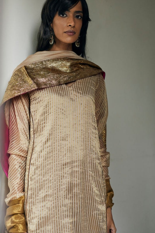 Stole In Warm Chai Beige Chanderi