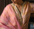 Dupatta in Ash Pink Silk Organza