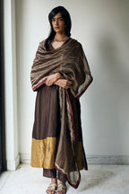 Stole In Bark Brown Striped Tissue