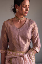 Nina Blouse in Blush pink Handloom Tissue