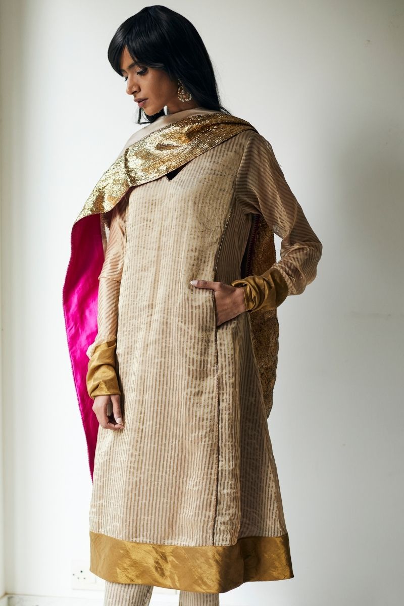 Stole In Warm Chai Beige Chanderi