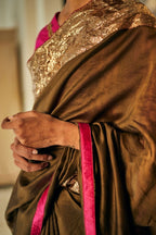 Jaipur Sari In Moss Chanderi