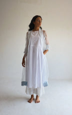 Sleeveless Ana Dress in White Bengal Handloom