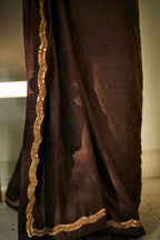 Manju Sari In Bark Brown Mulberry Silk