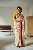 Jaipur Sari In Warm Chai Beige Chanderi