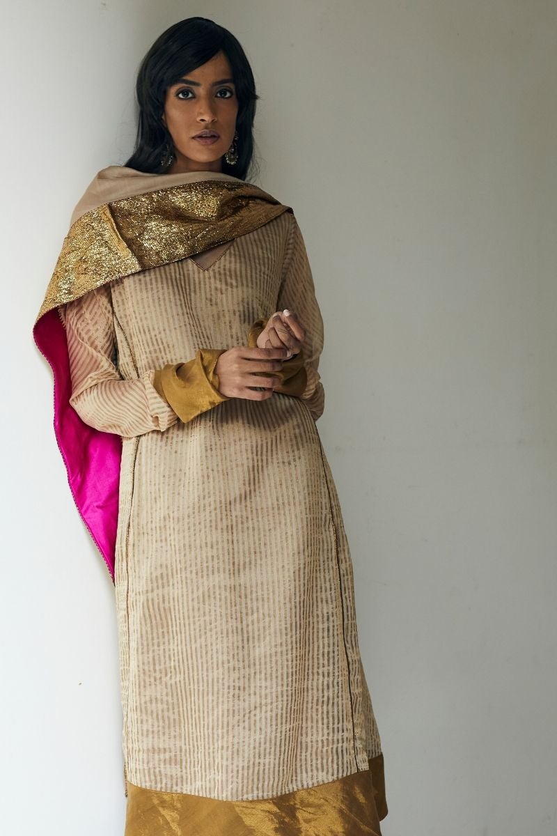 Stole In Warm Chai Beige Chanderi