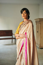 Jaipur Sari In Warm Chai Beige Chanderi