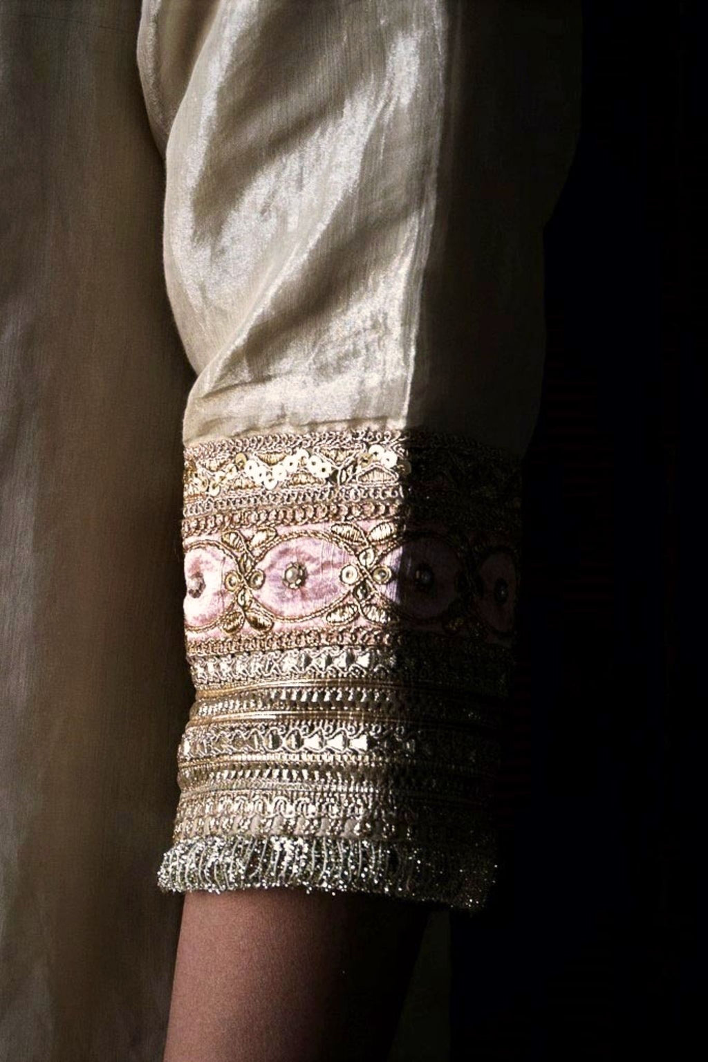 Noor Kurta in Ivory Handloom Tissue with Pants