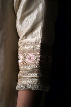 Noor Kurta in Ivory Handloom Tissue with Pants
