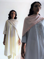 Saifi Kurta in Kesar Yellow Jamdani stripes with Pants