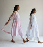 Sleeveless Ana Dress in White Bengal Handloom