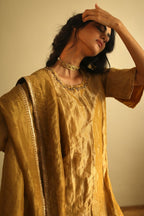 Dupatta In Antique Gold Handloom Tissue full size