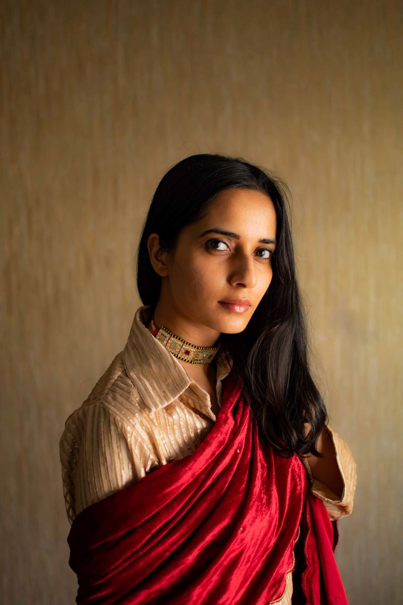 Velvet scalloped Dupatta