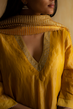 CC Dupatta In Yellow Gota Stripes