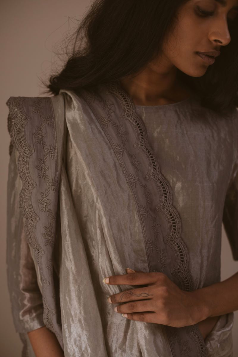 Smokey grey silver nina blouse