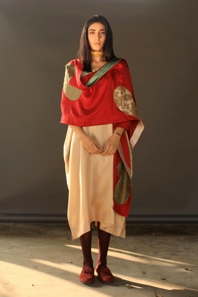 Frida Stole In Red Silk