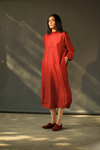 Rina Dress In Red Silk