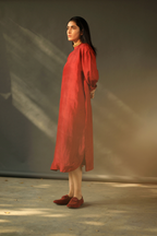 Rina Dress In Red Silk