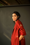 Sally Jacket In Red Benarasi Brocade Silk