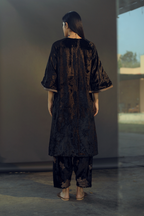 Md Kurta In Black Velvet With Salwar
