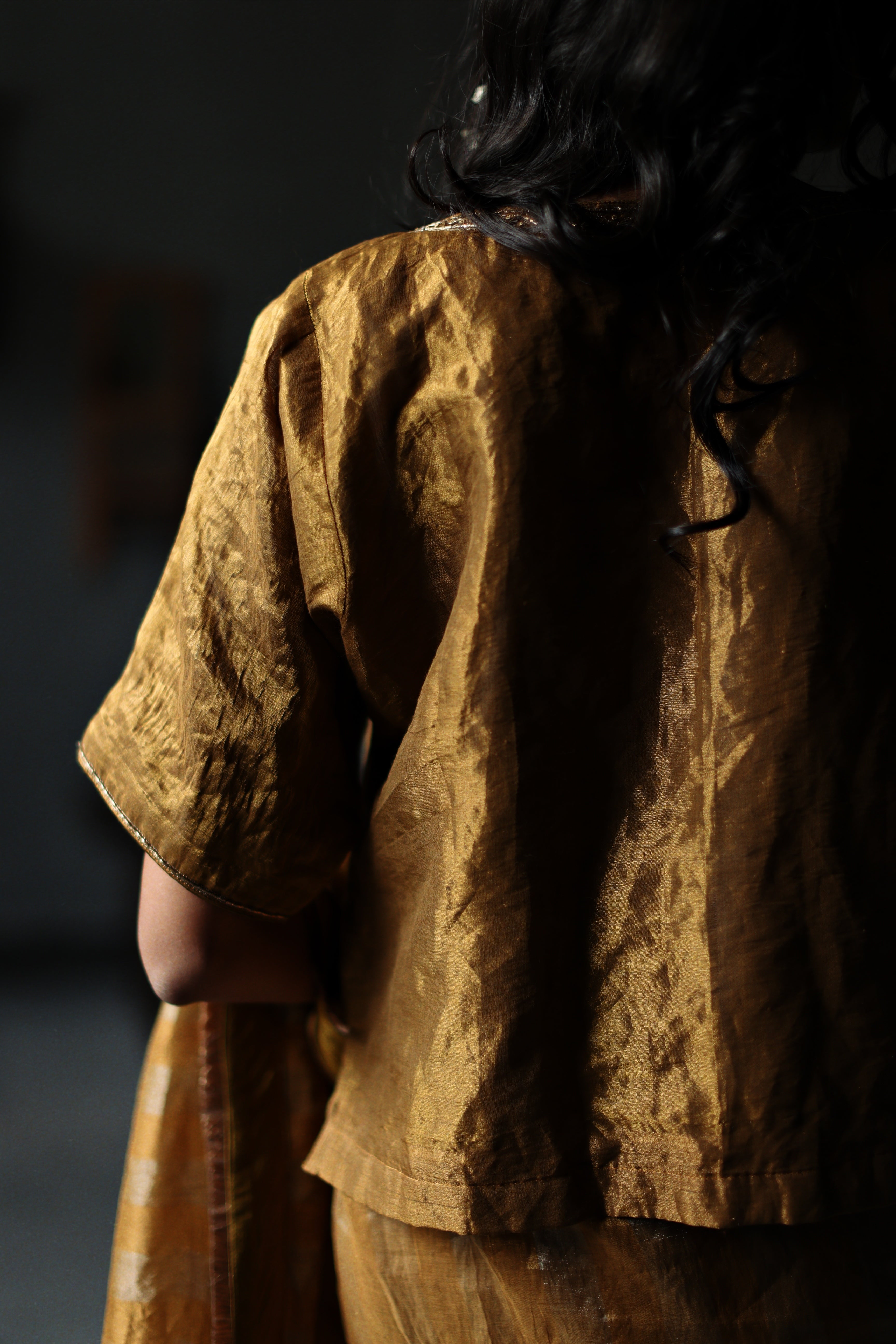 Bundi Blouse in Vintage Gold Tissue