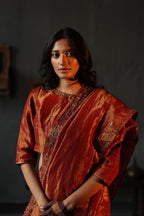 Sari in Ruby Red Tissue