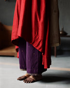 Ooch Neech in Ruby Red Raw Silk with Farshi