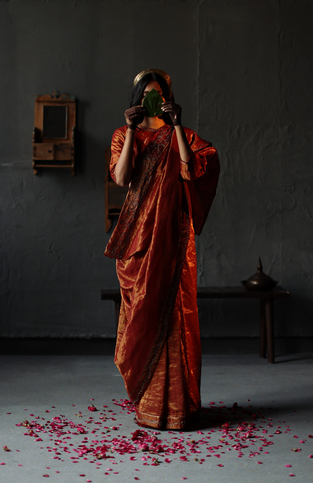 Sari in Ruby Red Tissue
