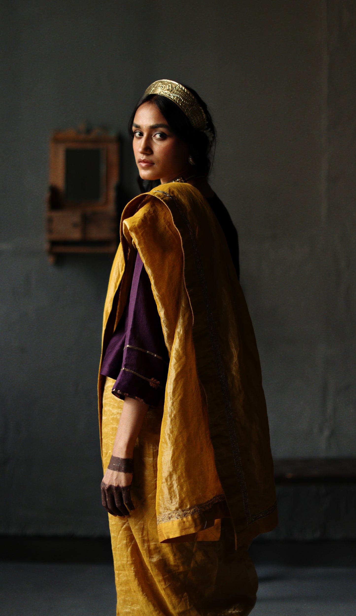 Sari in Topaz Yellow Tissue